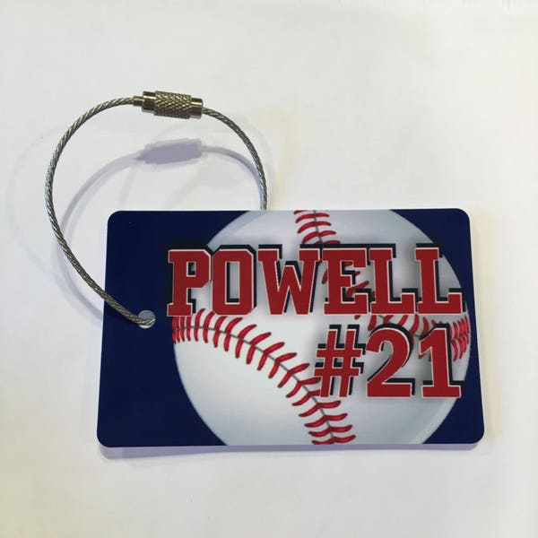 Baseball Bag Tag - FREE SHIPPING, Baseball Luggage Tags, Custom Bag Tags, Sports Gifts, Baseball Gift, Gift for Boy, Boy Gift, Little League