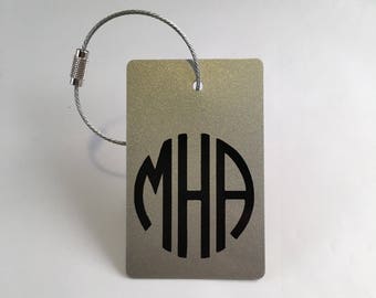 Luggage Tags -  (21 Tags) Silver and Black Personalized Luggage Tag, Back Pack Tags, Custom Tags, Custom Bag Tags, FREE SHIPPING