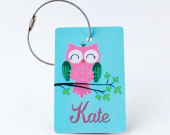 Owl Luggage Tag - FREE SHIPPING, Personalized Luggage Tag, Kid tag, Luggage tag, Custom Luggage Tag, Diaper Bag, Back to School, Back Pack