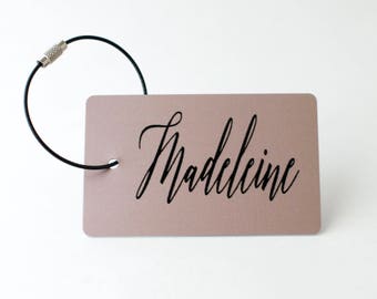 Custom Luggage Tag - FREE SHIPPING, Rose Gold Personalized Luggage Tag, Bag Tag, Back Pack Tag, Travel Gift, Luggage Tag Personalized