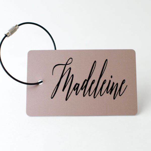 Custom Luggage Tag - FREE SHIPPING, Rose Gold Personalized Luggage Tag, Bag Tag, Back Pack Tag, Travel Gift, Luggage Tag Personalized