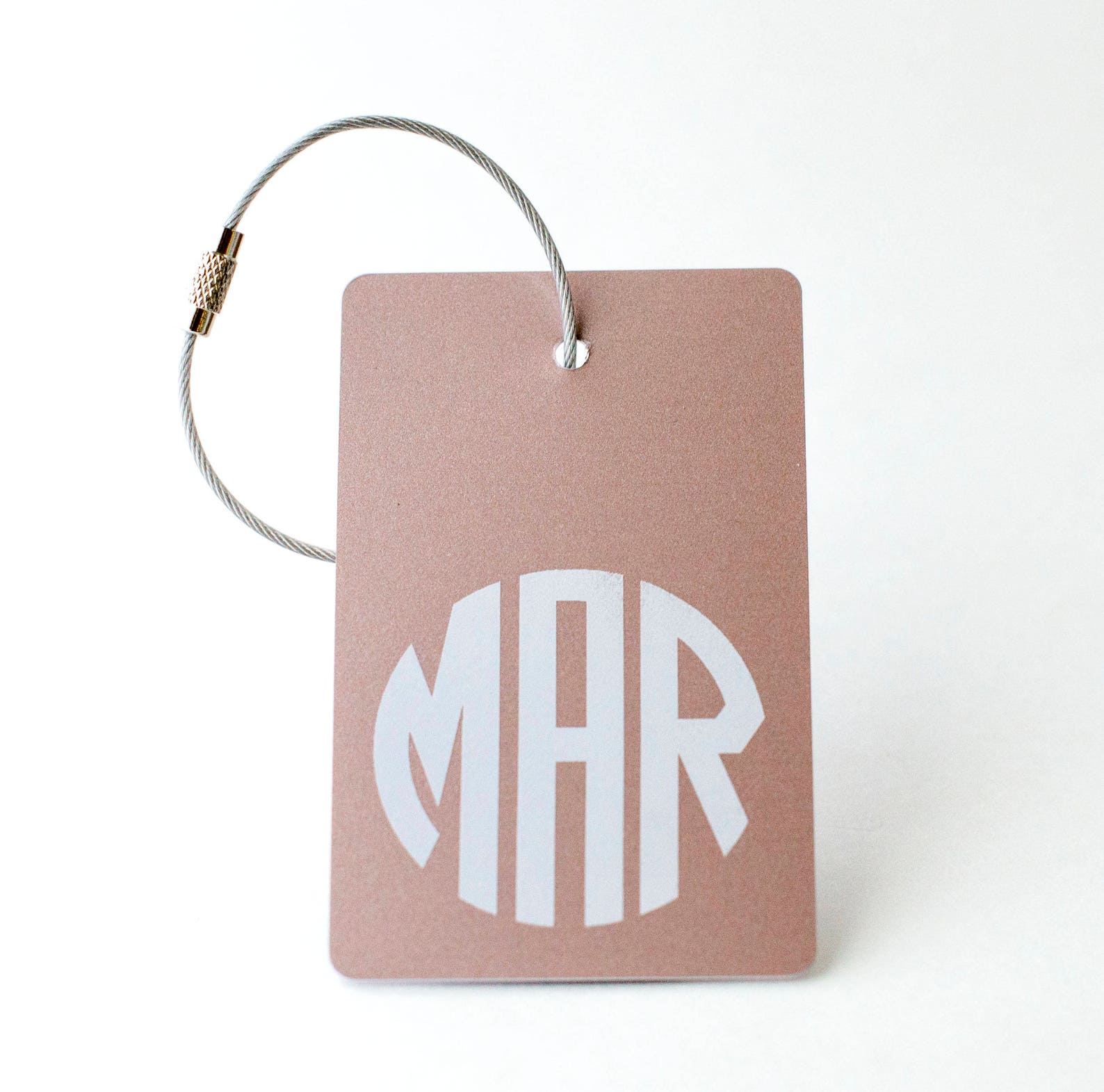 Rose Gold Monogram Luggage Tag FREE SHIPPING Rose Gold Etsy