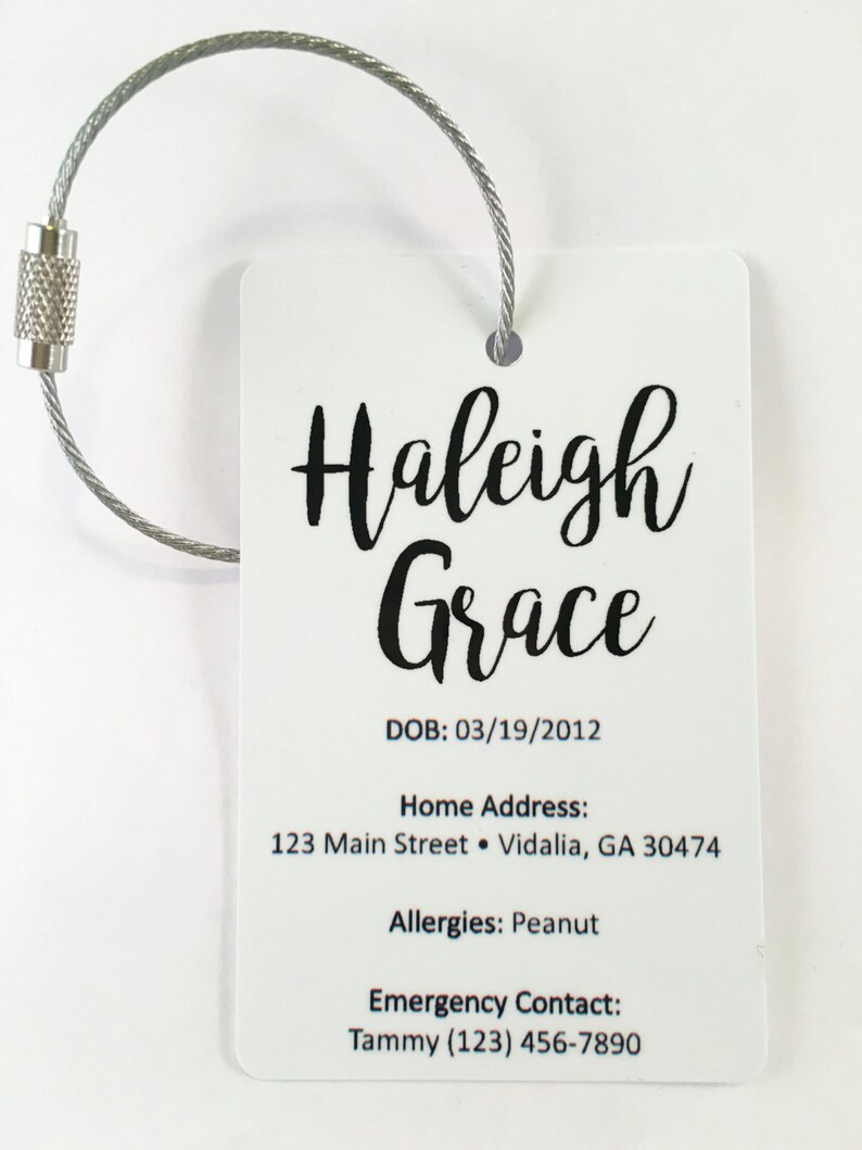 Pink Luggage Tag FREE SHIPPING Pink and Grey Custom Luggage Etsy