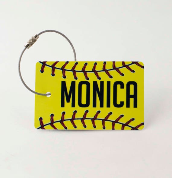 Softball Bag Tag FREE SHIPPING, Softball Luggage Tags, Custom Bag Tags,  Sports Gifts, Softball Gift, Gift for Girl, Girl Gift, 