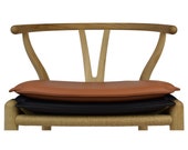 Hans Wegner CH24 wishbone chair reversible cushion, standard leather, made in Denmark