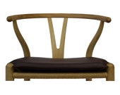 High-quality reversible cushion for Hans Wegner CH24 wishbone chair, aniline leather, made in Denmark