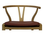 High-quality reversible cushion for Hans Wegner CH24 wishbone chair, aniline leather, made in Denmark