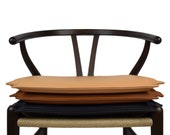 High-quality reversible cushion for Hans Wegner CH24 wishbone chair, aniline leather, made in Denmark