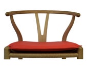 High-quality reversible cushion for Hans Wegner CH24 wishbone chair, aniline leather, made in Denmark
