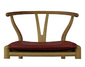 High-quality reversible cushion for Hans Wegner CH24 wishbone chair, aniline leather, made in Denmark