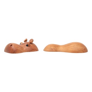 Hubert The Little Hippo By Fablewood Figurine Made From Mahgonay And Rubber Tree Danish Design