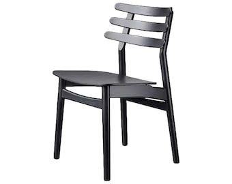 Poul M. Volther Model J48 Oak Dining Chair Lacquered Black Frame & Seat