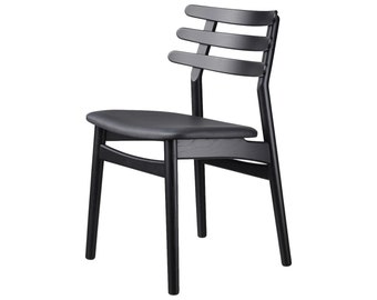 Poul M. Volther Model J48 Oak Dining Chair Black