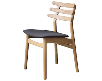 Poul M. Volther Model J48 Oak Dining Chair With Antracit Fabric Seat