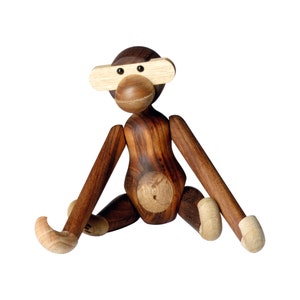 New teak and limba monkey by Kay Bojesen Produced By Kay Bojesen Denmark, multiple sizes