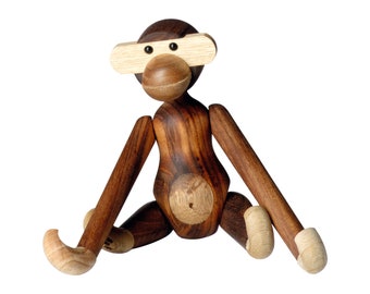 New teak and limba monkey by Kay Bojesen Produced By Kay Bojesen Denmark, multiple sizes