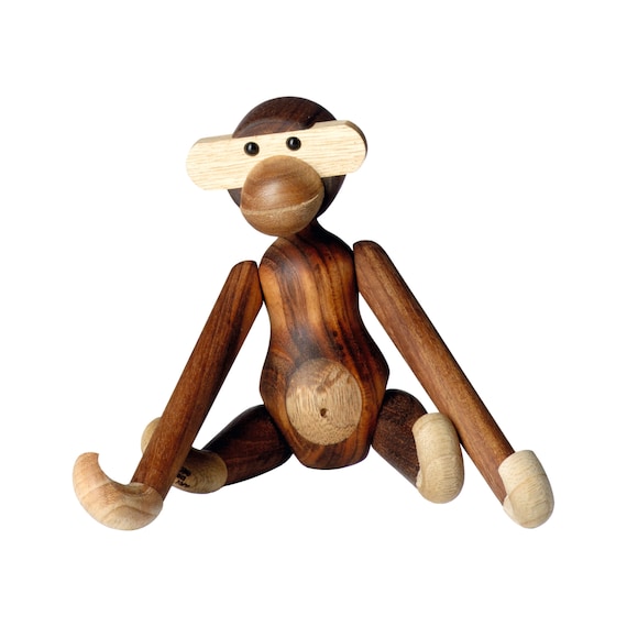 New Teak and Limba Monkey by Kay Bojesen Produced in Denmark 期間限定販売送料無料 KAY BOJESEN, VINTAGE【車, 4人家族】 置物