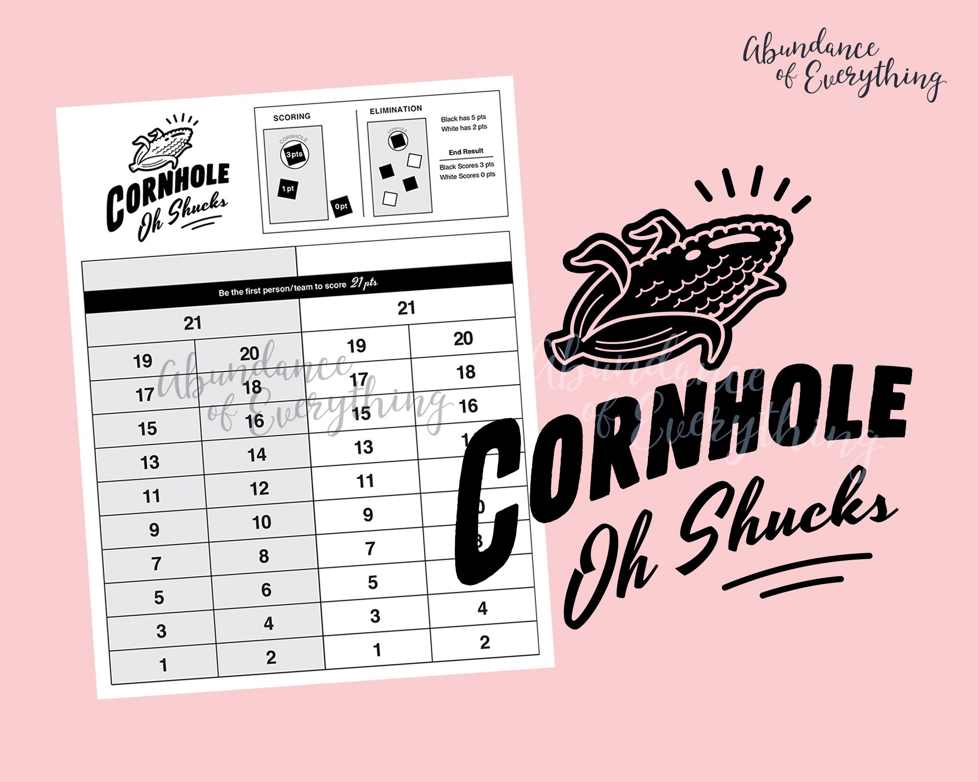 7 Corn Hole Score Sheet ClaudiaDevlin