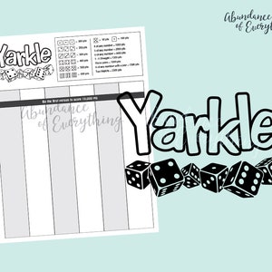 Yarkle Farkle Digital Cut File & PDF Score Card Score image 1