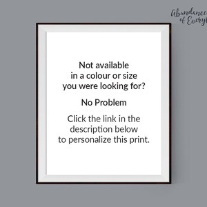 Colour/Size Change of a Digital Wall Art Print