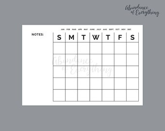 Dry Erase Calendar Printable-chalkboard Dry Erase-family - Etsy