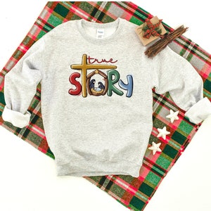 Sweat-shirt chrétien religieux, Crèche Noël, Jésus est la raison de la saison, Bébé Jésus, Vêtements pour femmes