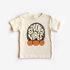 Toddler Infant Kid Retro Halloween Shirt, Spooky Vibes, Boho, Sibling Matching Halloween, Pumpkin Patch, Trick or Treating, Baseball Tee,