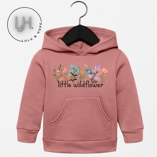 Little Wildflower Toddler Girls Hoodie, Toddler Girl Gift, Gift For little Girl, Wildflowers Graphic Hooded Sweatshirt, Toddler Girl Outfit