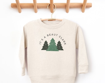 Toddler Boys Christmas Outfit, Funny Crewneck Christmas Pullover for Toddler Boys, It's a Beaut Clark, Christmas Vacation, Tree Farm Sweater