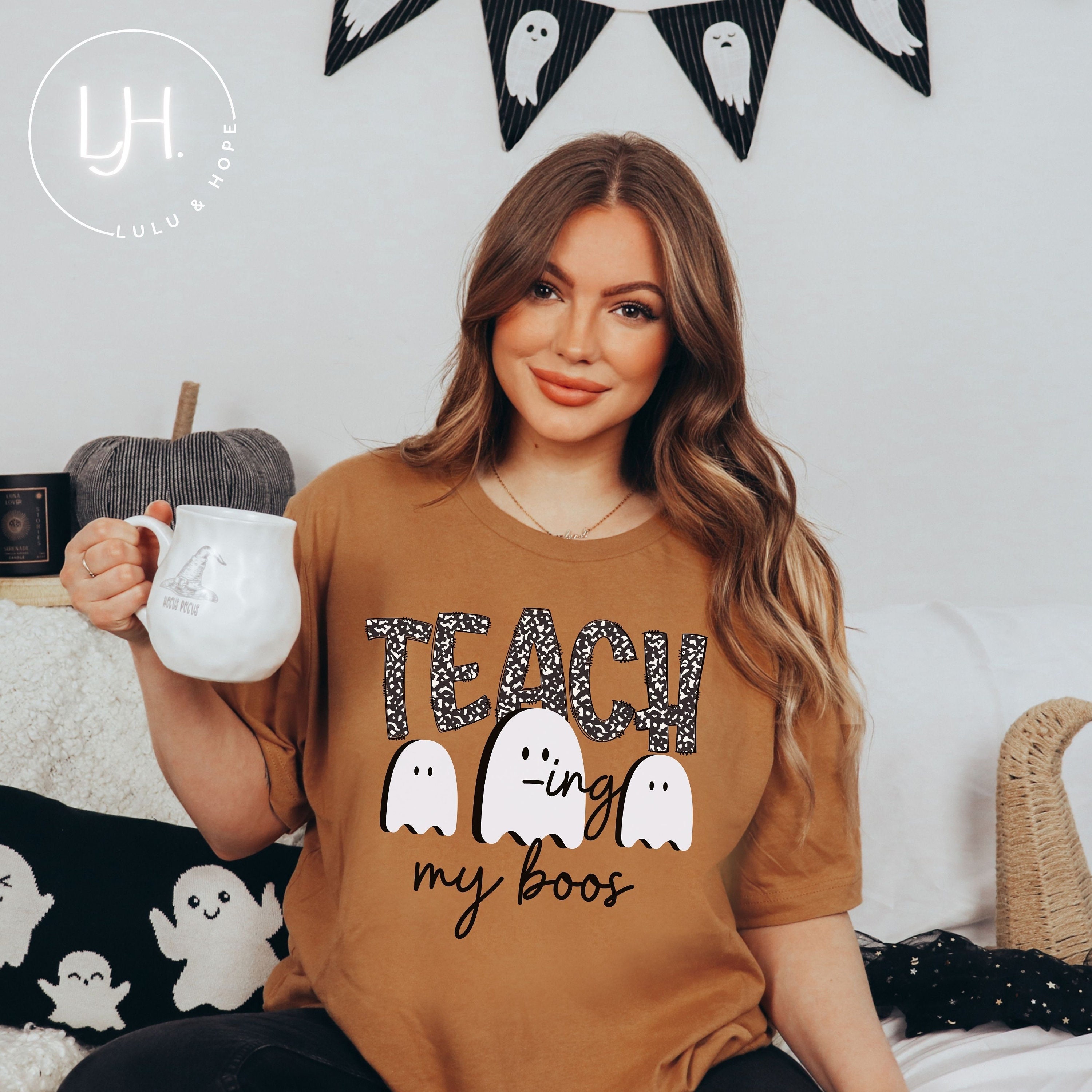 Funny Halloween Teacher Shirt, BoHo Halloween Teacher Tshirt, Teaching My Boos, Funny Teacher Tee, Teacher Gift, New Teacher Gift, Teaching