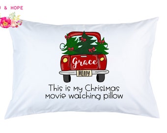 Christmas Movie Watching Pillow, Stocking Stuffer, Custom Pillow, Christmas Party, Traditions, Matching Family Christmas, Christmas Eve Gift