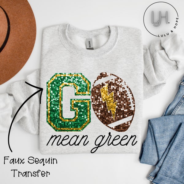 Sequin Football Striped Round Neck Long Sleeve Sweatshirt