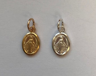 Madonna, Lourdes, Heilige, Anhänger Charm 925 Sterling Silber