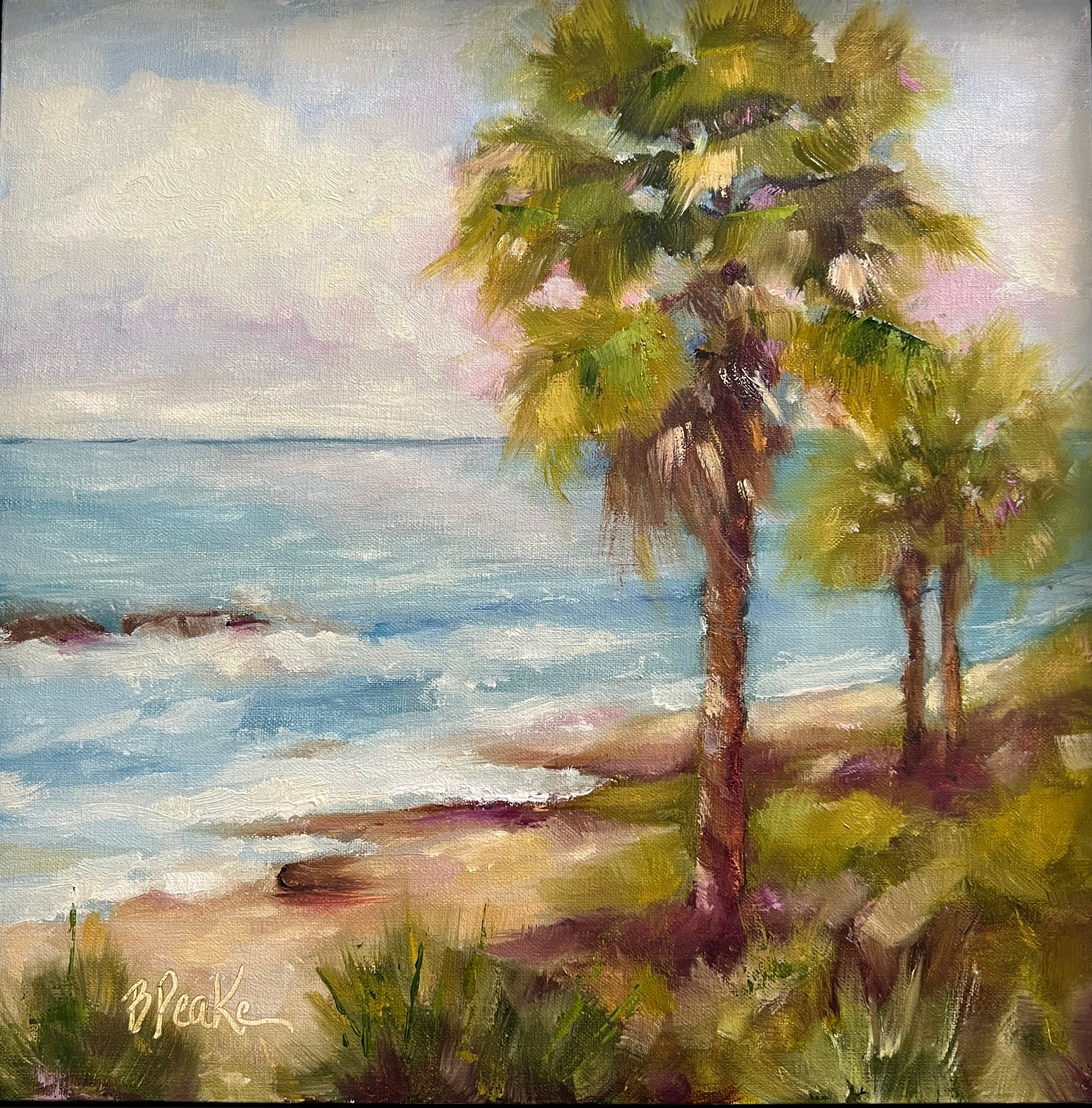 Beach Art Palm Trees 12x12 Original Oil Painting South - Etsy