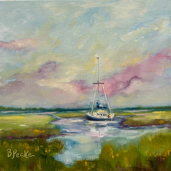 Marsh Painting Etsy