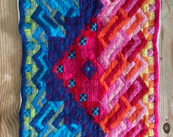 Unique handmade hooked rug from the 70’s