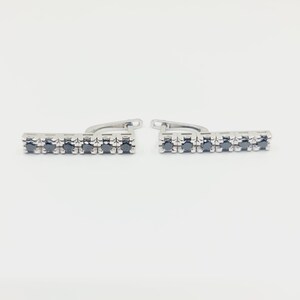750 Weißgold Ohrstecker mit 0,84ct schwarzen natur Diamanten