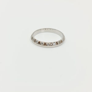 Palladium 950 Memory Ring mit Brillanten insg.0,54ct SI/G SI/Cognac Natural Gr.54 Made in Germany