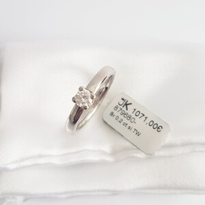 Palladium 950 Solitäring Brillant 0,2ct Si/TW Gr.55 UVP Fabriqué en Allemagne