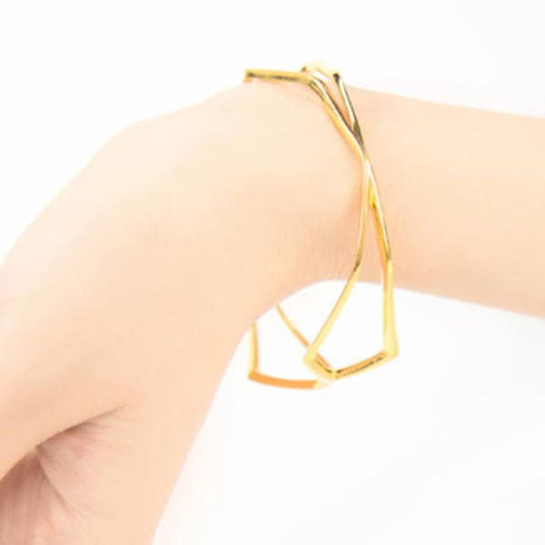 HIDDEN HEART Sharp, Bracelet. 18k Gold Plated Brass. Armreif, Messing 18k vergoldet.