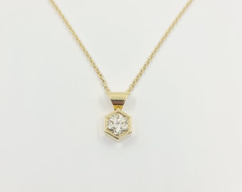 Collier 750 Gold 42 cm. Diamant 2,00ct Si/Jaune. Fabriqué en Allemagne. Certificat HRD Anvers