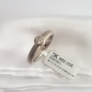 Palladium 950 Solitäring Brillant 0,12ct Si/Champ Gr.54 Made in Germany