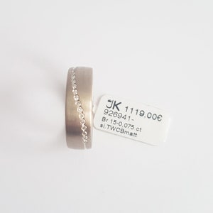Palladium 600 Ring mit 15 Diamanten in Brillantschliff 0.075ct SI/TW. Made in Germany