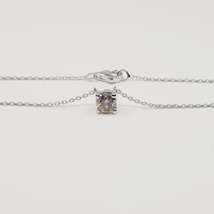 750 Weissgold Halskette 42cm mit Diamant 0,56ct. Cognac, Y-Z/VS2, Flandern Schliff &quot;Flanders&quot; GIA Zertifikat