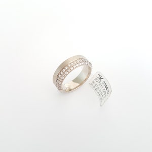585 Weißgold Halb-Memory Ring. 42 Brillanten 0,42ct. SI/TW Gr.54 Made in Germany