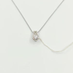 Weißgold 585 Halskette mit Brillant 0,29ct Si/TW. Made in Germany.