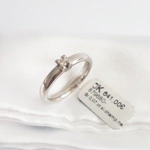 Palladium 950 Solitäring Brillant 0,07ct Si/Champ Gr.54 Made in Germany