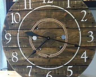wire spool clock etsy