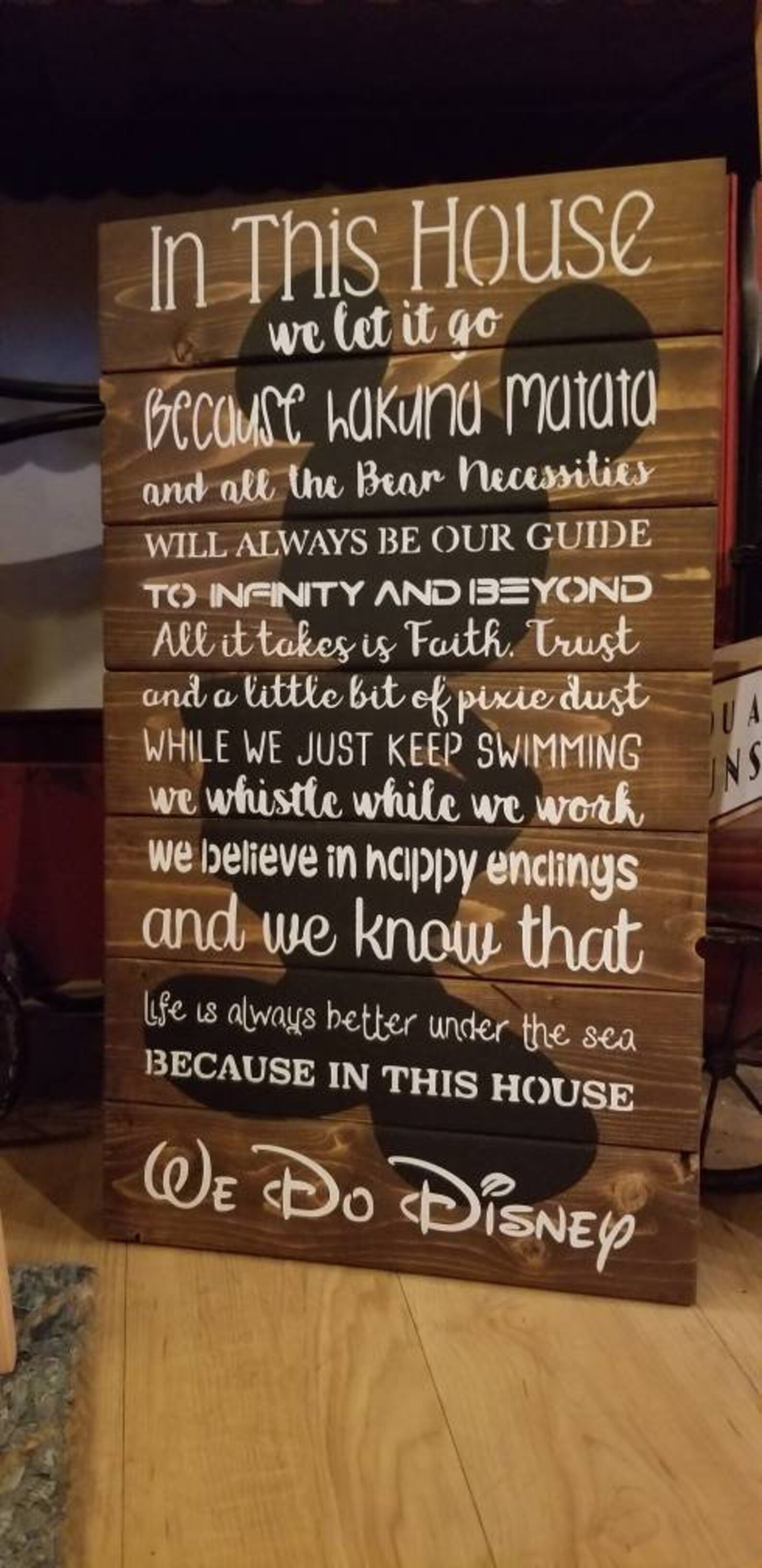 In This House WE DO DISNEY Sign / Gift / Wall Hanging/ Mickey Etsy