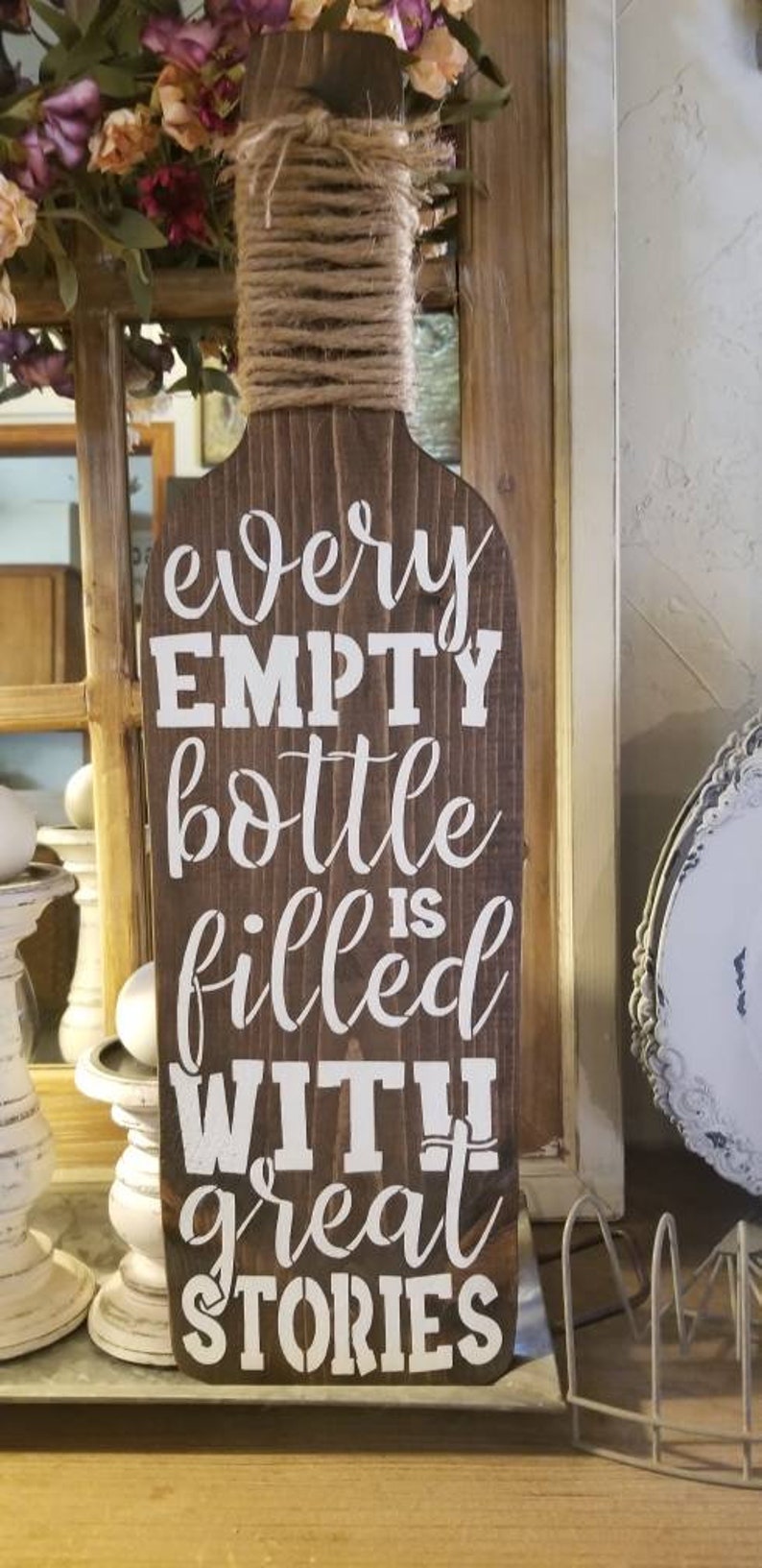 Large Wine Bottle Sign / Wooden Wine Bottle Cutout Wallhanging Etsy
